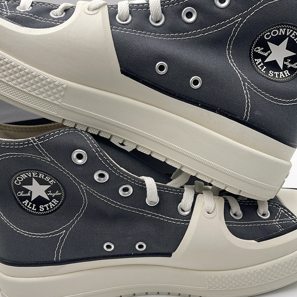 Converse Men’s A05116C CTAS CONSTRUCT HI CYBER GREY/VINTAGE WHITE/EGRET Platform - Picture 15 of 16